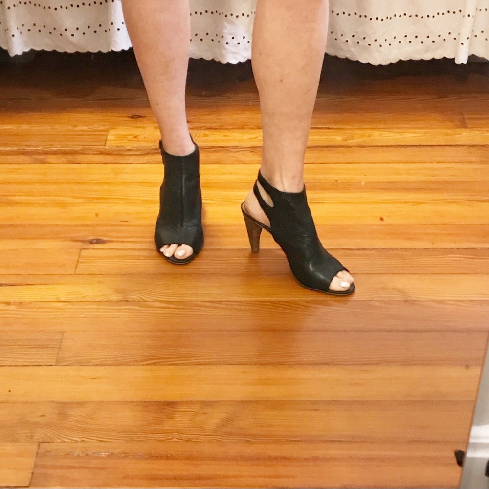 Nine West Black Leather Heels